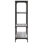 vidaXL Raft de cărți gri sonoma 81x36x115 cm lemn prelucrat/oțel vidaXL Raft de cărți gri sonoma 81x36x115 cm lemn prelucrat/oțel