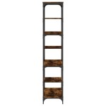 vidaXL Bibliotecă, stejar fumuriu, 91x36x176 cm, lemn prelucrat/oțel