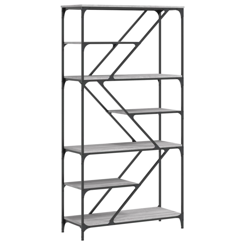 vidaXL Raft de cărți gri sonoma 91x36x176 cm lemn prelucrat și oțel