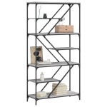 vidaXL Raft de cărți gri sonoma 91x36x176 cm lemn prelucrat și oțel vidaXL Raft de cărți gri sonoma 91x36x176 cm lemn prelucrat și oțel
