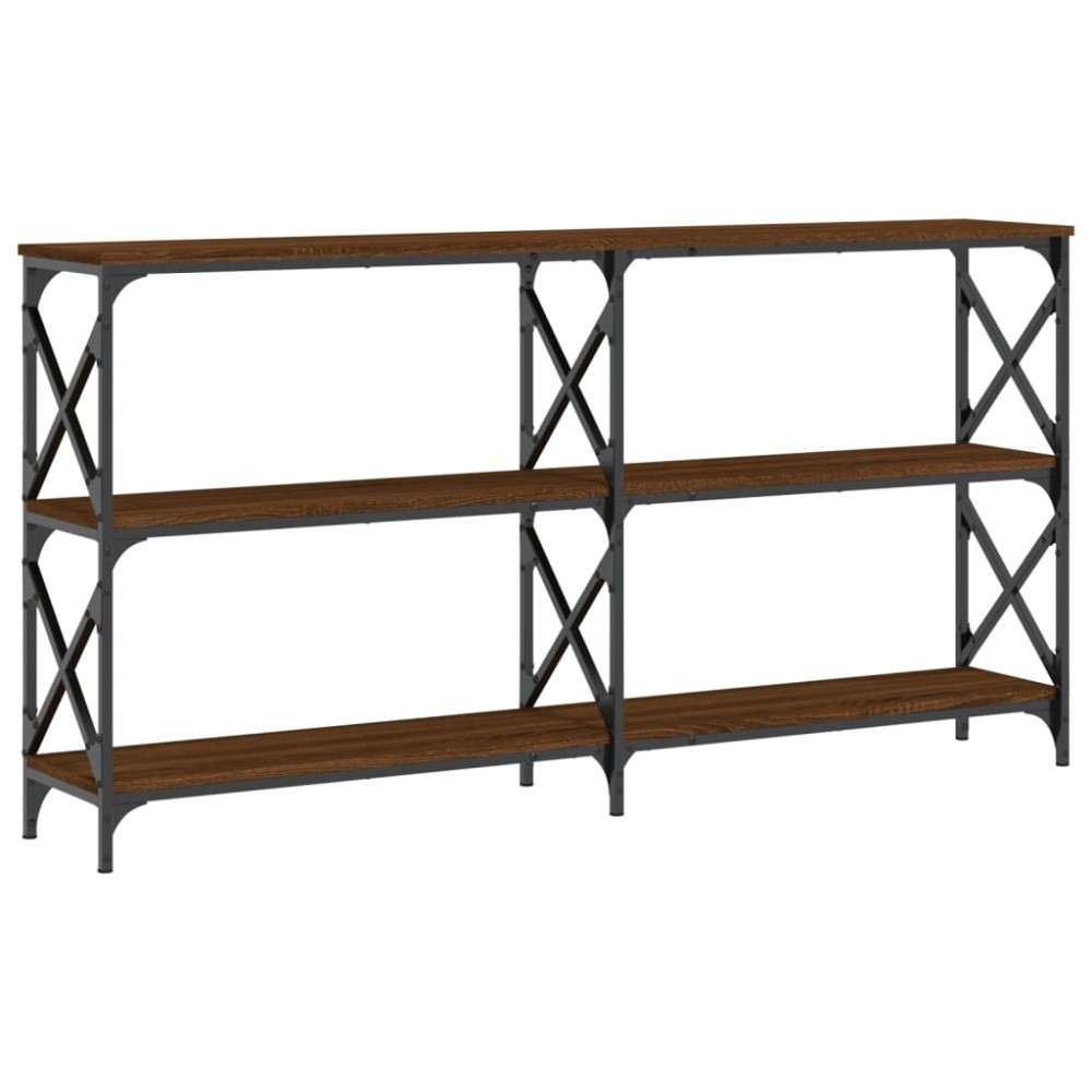 vidaXL Măsuță consolă, stejar maro, 156x28x80,5 cm, lemn prelucrat