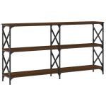 vidaXL Măsuță consolă, stejar maro, 156x28x80,5 cm, lemn prelucrat vidaXL Măsuță consolă, stejar maro, 156x28x80,5 cm, lemn prelucrat