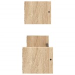 vidaXL Rafturi de perete cu bare, 2 buc, stejar sonoma, 60x16x14 cm vidaXL Rafturi de perete cu bare, 2 buc, stejar sonoma, 60x16x14 cm