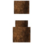 vidaXL Rafturi de perete cu bare 2 buc, stejar afumat, 60x16x14 cm vidaXL Rafturi de perete cu bare 2 buc, stejar afumat, 60x16x14 cm