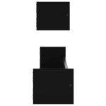 vidaXL Rafturi de perete cu bare, 2 buc, negru, 80x16x14 cm vidaXL Rafturi de perete cu bare, 2 buc, negru, 80x16x14 cm