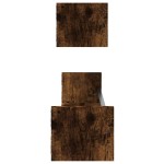 vidaXL Rafturi de perete cu bare, 2 buc, stejar afumat, 80x16x14 cm vidaXL Rafturi de perete cu bare, 2 buc, stejar afumat, 80x16x14 cm