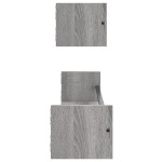 vidaXL Rafturi de perete cu bare, 2 buc, gri sonoma, 80x16x14 cm vidaXL Rafturi de perete cu bare, 2 buc, gri sonoma, 80x16x14 cm
