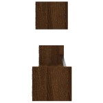 vidaXL Rafturi de perete cu bare 2 buc, maro, 80x16x14 cm, stejar vidaXL Rafturi de perete cu bare 2 buc, maro, 80x16x14 cm, stejar