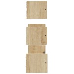 vidaXL Set rafturi perete cu bare, 3 buc, stejar sonoma lemn prelucrat vidaXL Set rafturi perete cu bare, 3 buc, stejar sonoma lemn prelucrat
