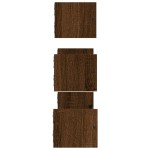 vidaXL Set rafturi de perete cu bare, 3 buc., maro, lemn prelucrat