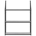 vidaXL Raft cu 3 niveluri, gri sonoma, 60x21x78,5 cm, lemn prelucrat