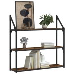 vidaXL Raft cu 3 niveluri, stejar afumat, 80x21x78,5 cm lemn prelucrat
