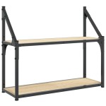 vidaXL Raft cu 2 niveluri stejar sonoma 60x21x51 cm, lemn prelucrat vidaXL Raft cu 2 niveluri stejar sonoma 60x21x51 cm, lemn prelucrat