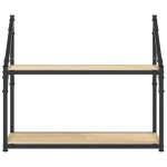 vidaXL Raft cu 2 niveluri stejar sonoma 60x21x51 cm, lemn prelucrat vidaXL Raft cu 2 niveluri stejar sonoma 60x21x51 cm, lemn prelucrat