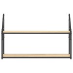 vidaXL Raft cu 2 niveluri stejar sonoma 80x21x51 cm, lemn prelucrat vidaXL Raft cu 2 niveluri stejar sonoma 80x21x51 cm, lemn prelucrat