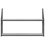 vidaXL Raft cu 2 niveluri, gri sonoma, 80x21x51 cm, lemn prelucrat