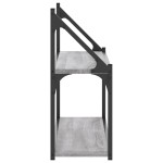 vidaXL Raft cu 2 niveluri, gri sonoma, 80x21x51 cm, lemn prelucrat