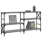 vidaXL Măsuță consolă, gri sonoma, 150x29x76,5 cm, lemn prelucrat vidaXL Măsuță consolă, gri sonoma, 150x29x76,5 cm, lemn prelucrat