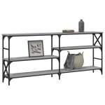 vidaXL Măsuță consolă, gri sonoma, 180x29x76,5 cm, lemn prelucrat vidaXL Măsuță consolă, gri sonoma, 180x29x76,5 cm, lemn prelucrat