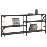 vidaXL Măsuță consolă, stejar maro, 180x29x76,5 cm, lemn prelucrat vidaXL Măsuță consolă, stejar maro, 180x29x76,5 cm, lemn prelucrat
