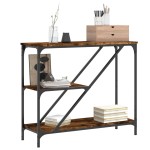 vidaXL Măsuță consolă, stejar fumuriu, 88,5x30x75 cm, lemn prelucrat