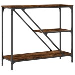 vidaXL Măsuță consolă, stejar fumuriu, 88,5x30x75 cm, lemn prelucrat