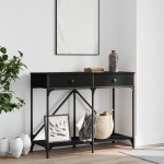 vidaXL Măsuță consolă, negru, 100x39x78,5 cm, lemn compozit vidaXL Măsuță consolă, negru, 100x39x78,5 cm, lemn compozit