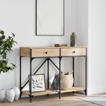 vidaXL Măsuță consolă, stejar sonoma, 100x39x78,5 cm, lemn prelucrat vidaXL Măsuță consolă, stejar sonoma, 100x39x78,5 cm, lemn prelucrat