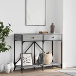 vidaXL Măsuță consolă, gri sonoma, 100x39x78,5 cm, lemn prelucrat vidaXL Măsuță consolă, gri sonoma, 100x39x78,5 cm, lemn prelucrat