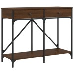 vidaXL Măsuță consolă, stejar maro, 100x39x78,5 cm, lemn prelucrat vidaXL Măsuță consolă, stejar maro, 100x39x78,5 cm, lemn prelucrat