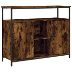 vidaXL Servantă, stejar fumuriu, 100x35x80 cm, lemn prelucrat