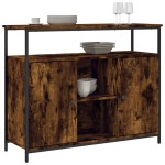 vidaXL Servantă, stejar fumuriu, 100x35x80 cm, lemn prelucrat