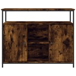 vidaXL Servantă, stejar fumuriu, 100x35x80 cm, lemn prelucrat