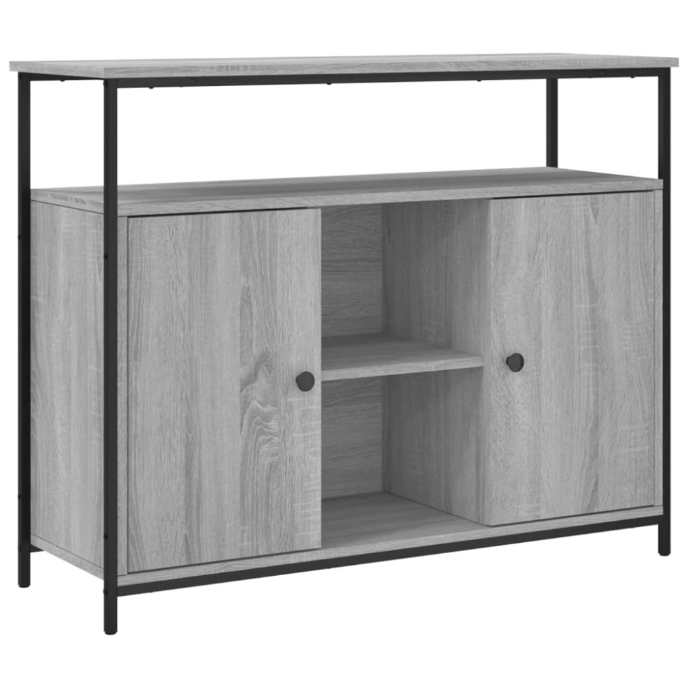 vidaXL Servantă, gri sonoma, 100x35x80 cm, lemn compozit