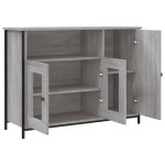 vidaXL Servantă, gri sonoma, 100x35x75 cm, lemn compozit