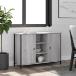 vidaXL Servantă, gri sonoma, 100x35x70 cm, lemn compozit vidaXL Servantă, gri sonoma, 100x35x70 cm, lemn compozit