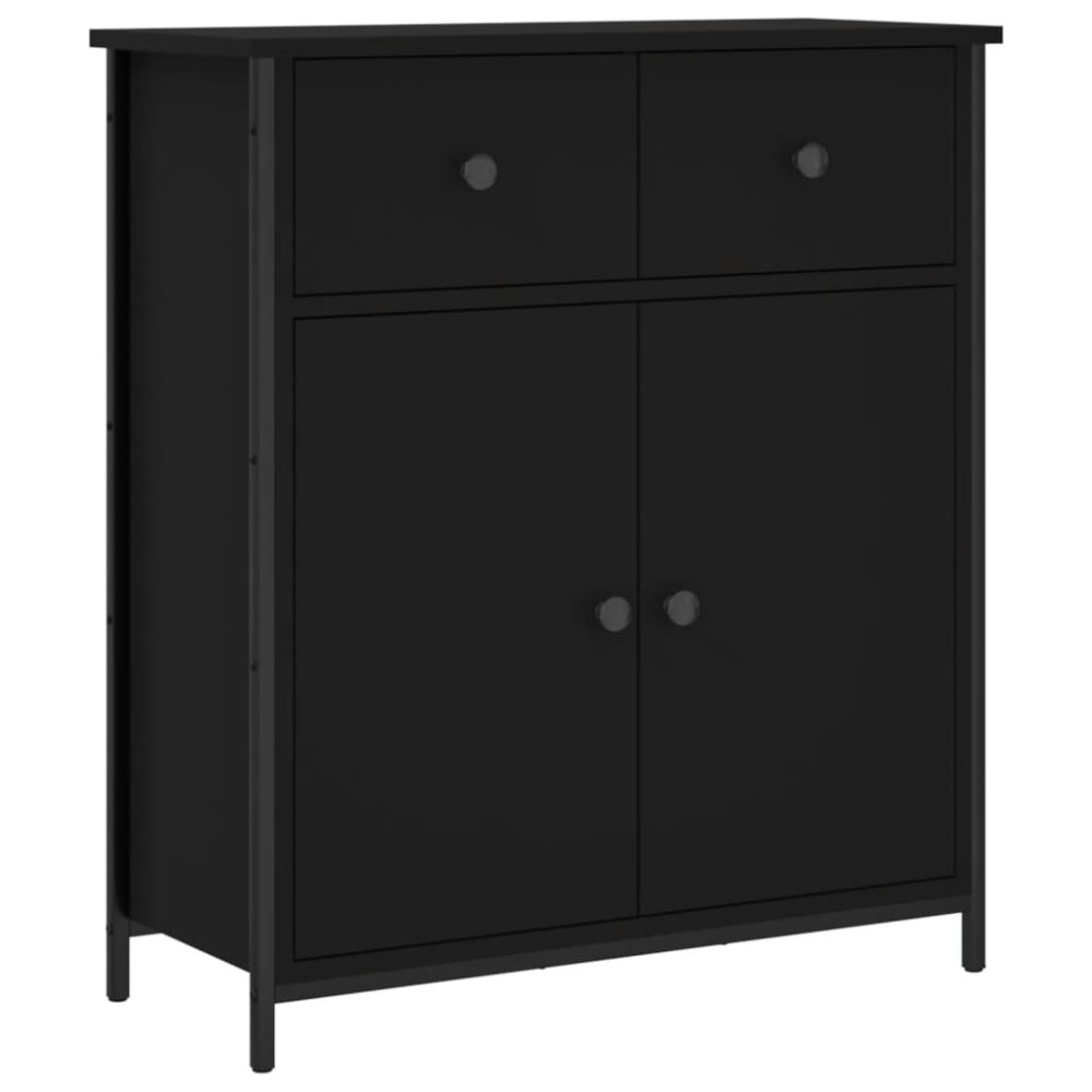 vidaXL Servantă, negru, 70x30x80 cm, lemn prelucrat