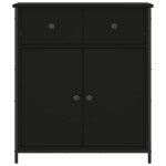 vidaXL Servantă, negru, 70x30x80 cm, lemn prelucrat