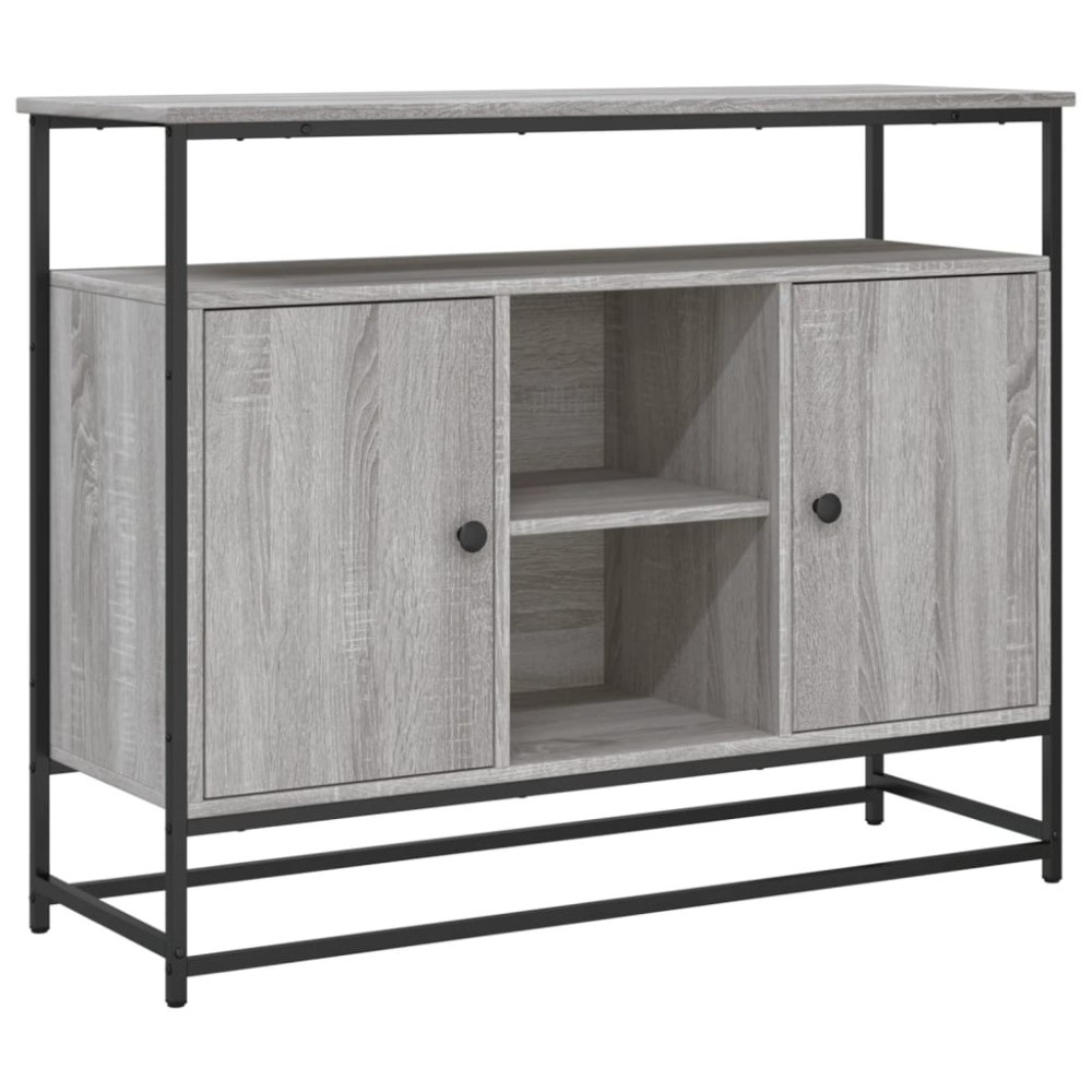 vidaXL Servantă, gri sonoma, 100x35x80 cm, lemn compozit