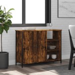 vidaXL Servantă, stejar fumuriu, 100x33x75 cm, lemn prelucrat