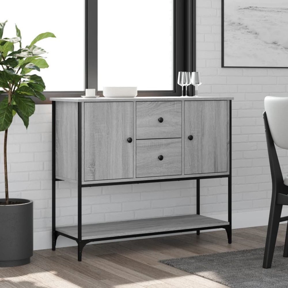 vidaXL Servantă, gri sonoma, 100x36x85 cm, lemn compozit