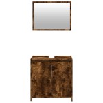 vidaXL Set mobilier de baie, 2 piese, stejar fumuriu, lemn prelucrat vidaXL Set mobilier de baie, 2 piese, stejar fumuriu, lemn prelucrat