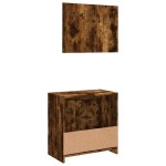vidaXL Set mobilier de baie, 2 piese, stejar fumuriu, lemn prelucrat vidaXL Set mobilier de baie, 2 piese, stejar fumuriu, lemn prelucrat