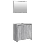 vidaXL Set mobilier de baie, 2 piese, gri sonoma, lemn prelucrat vidaXL Set mobilier de baie, 2 piese, gri sonoma, lemn prelucrat