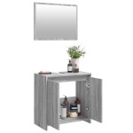 vidaXL Set mobilier de baie, 2 piese, gri sonoma, lemn prelucrat vidaXL Set mobilier de baie, 2 piese, gri sonoma, lemn prelucrat