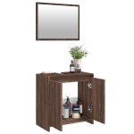 vidaXL Set mobilier de baie, 2 piese, stejar maro, lemn prelucrat vidaXL Set mobilier de baie, 2 piese, stejar maro, lemn prelucrat