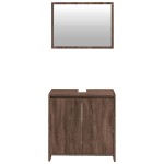 vidaXL Set mobilier de baie, 2 piese, stejar maro, lemn prelucrat vidaXL Set mobilier de baie, 2 piese, stejar maro, lemn prelucrat