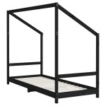 vidaXL Cadru de pat pentru copii, negru, 80x200 cm, lemn masiv de pin vidaXL Cadru de pat pentru copii, negru, 80x200 cm, lemn masiv de pin