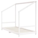 vidaXL Cadru de pat pentru copii, alb, 90x200 cm, lemn masiv de pin vidaXL Cadru de pat pentru copii, alb, 90x200 cm, lemn masiv de pin