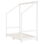 vidaXL Cadru de pat pentru copii, alb, 70x140 cm, lemn masiv de pin